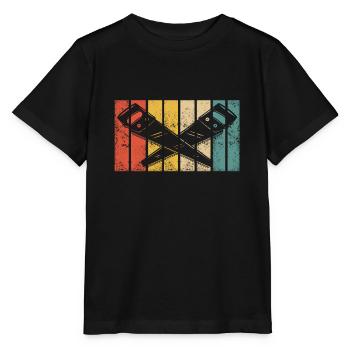 Menuisiers rétro menuisiers menuisiers Charpentier - T-shirt bio MINI CREATOR Stanley/Stella Enfant - noir - Devant - Mikhail (115cm)
