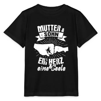 Mutter & Sohn Herz und Seele Muttertag Vintage - Stanley/Stella Kinder T-Shirt MINI CREATOR  - Schwarz - Vorne - Mikhail (115cm)