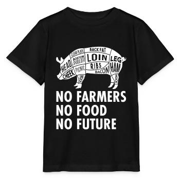 No Farmers No Food No Future - Bauer - Stanley/Stella Kinder T-Shirt MINI CREATOR  - Schwarz - Vorne - Mikhail (115cm)