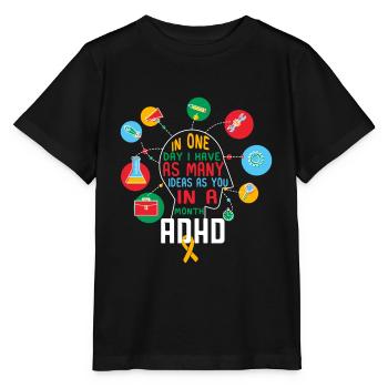 ADHD gift ADHD attention deficit - Stanley/Stella MINI CREATOR Kids’ T-Shirt - black - Front - Mikhail (115cm)