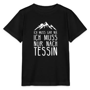 Tessin Kanton Schweiz Geschenk Swiss - Stanley/Stella Kinder T-Shirt MINI CREATOR  - Schwarz - Vorne - Mikhail (115cm)