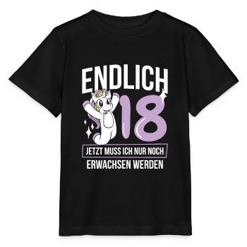 Geburtstag 18. Geburtstag 18. - Stanley/Stella Kinder T-Shirt MINI CREATOR  - Schwarz - Vorne - Mikhail (115cm)