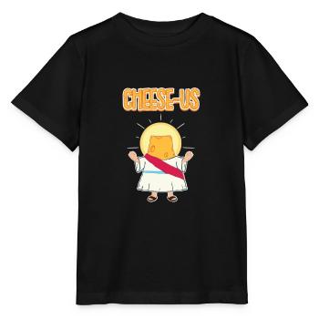 Käse ist eine Religion Cheese-Us - Stanley/Stella Kinder T-Shirt MINI CREATOR  - Schwarz - Vorne - Mikhail (115cm)