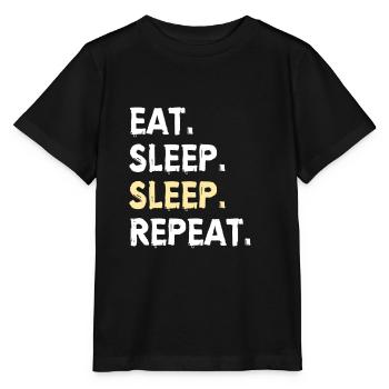 Sleeping Nap: eat, sleep, sleep, repeat - Stanley/Stella MINI CREATOR Kids’ T-Shirt - black - Front - Mikhail (115cm)