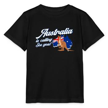 L'Australie appelle un cadeau de kangourou en Australie - T-shirt bio MINI CREATOR Stanley/Stella Enfant - noir - Devant - Mikhail (115cm)