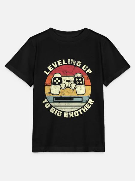 Leveling up Großer Bruder Big Brother Geschenkidee - T-shirt MINI CREATOR barn från Stanley/Stella - svart