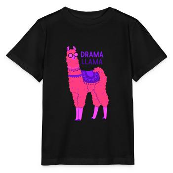 Lama lama dramatique - T-shirt bio MINI CREATOR Stanley/Stella Enfant - noir - Devant - Mikhail (115cm)