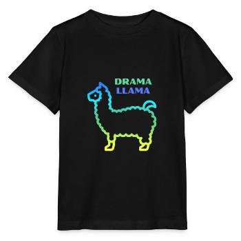 Lama lama dramatique - T-shirt bio MINI CREATOR Stanley/Stella Enfant - noir - Devant - Mikhail (115cm)