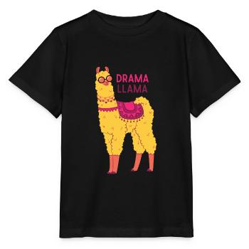 Lama lama dramatique - T-shirt bio MINI CREATOR Stanley/Stella Enfant - noir - Devant - Mikhail (115cm)