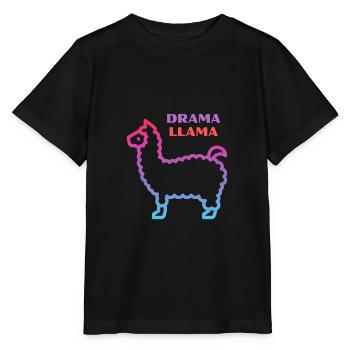 Lama lama dramatique - T-shirt bio MINI CREATOR Stanley/Stella Enfant - noir - Devant - Mikhail (115cm)