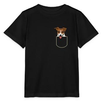 Jack Russel Dans La poche poitrine chien idée cadeau - T-shirt bio MINI CREATOR Stanley/Stella Enfant - noir - Devant - Mikhail (115cm)