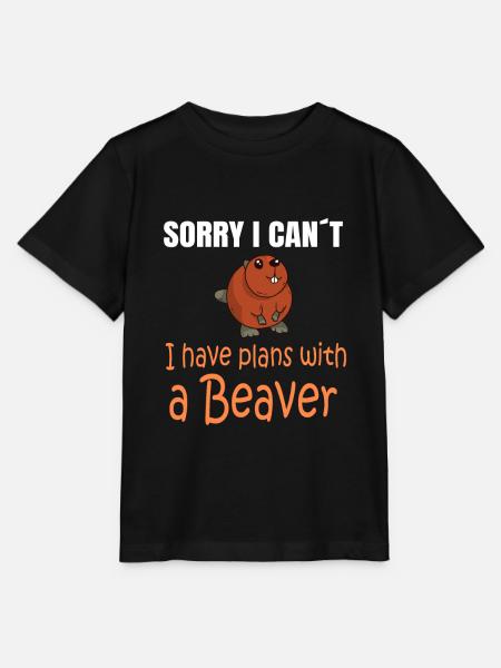 BEAVER: Plans with a Beaver - Stanley/Stella Kinder T-Shirt MINI CREATOR  - Schwarz