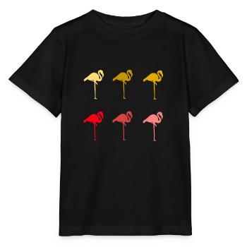 Flamingo Colorful Colorful - Stanley/Stella MINI CREATOR Kids’ T-Shirt - black - Front - Mikhail (115cm)