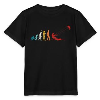 Retro Evolution Kite Surfing Funny Kite Boarding - T-shirt bio MINI CREATOR Stanley/Stella Enfant - noir - Devant - Mikhail (115cm)