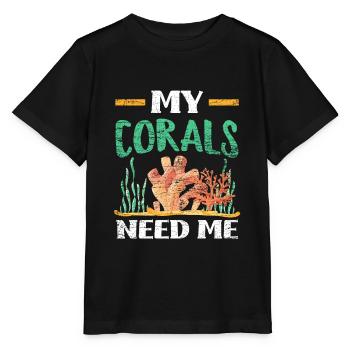 Aquarium Korallen - Stanley/Stella Kinder T-Shirt MINI CREATOR  - Schwarz - Vorne - Mikhail (115cm)