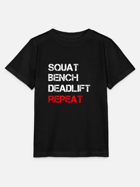 Squat Bench Deadlift Repeat - Stanley/Stella Kinder T-Shirt MINI CREATOR - Schwarz