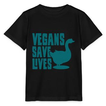 VEGETARIAN gift animal rights activists for vegans - Stanley/Stella MINI CREATOR Kids’ T-Shirt - black - Front - Mikhail (115cm)