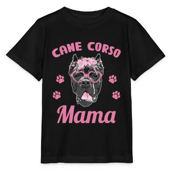 Cane corso mama propriétaire femme lunettes fleurs - T-shirt bio MINI CREATOR Stanley/Stella Enfant - noir - Devant - Mikhail (115cm)
