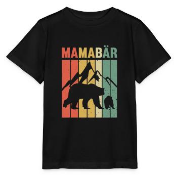 Mamabär Muttertag Retro Mutter Geschenk - Stanley/Stella Kinder T-Shirt MINI CREATOR  - Schwarz - Vorne - Mikhail (115cm)