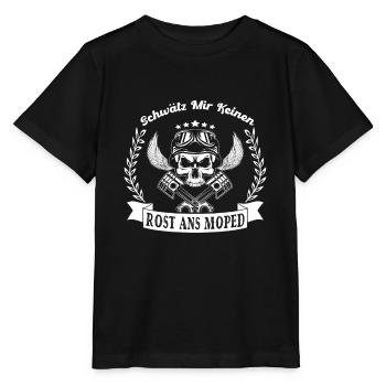 Schwätz mir keinen Rost ans Moped Mofa Geschenk - Stanley/Stella Kinder T-Shirt MINI CREATOR  - Schwarz - Vorne - Mikhail (115cm)