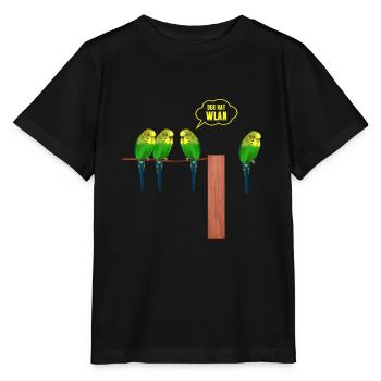 Der hat Wlan Wellensittich - Stanley/Stella Kinder T-Shirt MINI CREATOR  - Schwarz - Vorne - Mikhail (115cm)