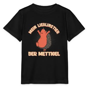 Mettigel Mein Lieblingstier Mett Hackfleisch Motiv - Stanley/Stella Kinder T-Shirt MINI CREATOR  - Schwarz - Vorne - Mikhail (115cm)