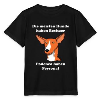 Podenco Jagdhund Hundehalter & Hundeliebhaber - Stanley/Stella Kinder T-Shirt MINI CREATOR  - Schwarz - Vorne - Mikhail (115cm)