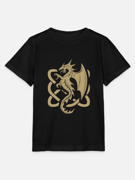 Celtic Dragon Irish Folk Dragon Graphic - Stanley/Stella MINI CREATOR Kids’ T-Shirt - black