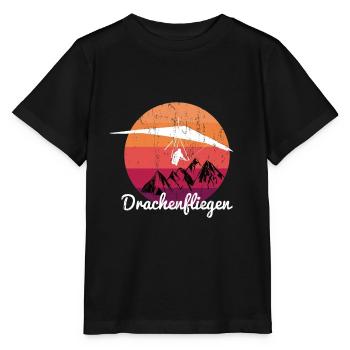 Drachenflieger Hängegleiter Geschenk - Stanley/Stella Kinder T-Shirt MINI CREATOR  - Schwarz - Vorne - Mikhail (115cm)