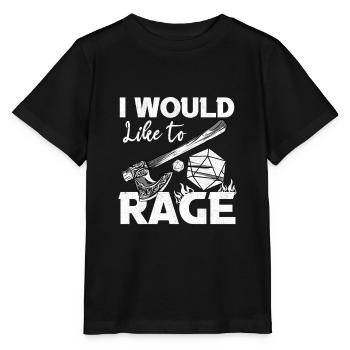 I Would Like To Rage Tabletop Barbarian Role Play - Stanley/Stella MINI CREATOR Kids’ T-Shirt - black - Front - Mikhail (115cm)
