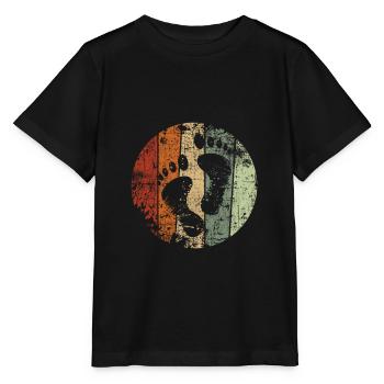 Barefoot footprint foot vintage - Stanley/Stella MINI CREATOR Kids’ T-Shirt - black - Front - Mikhail (115cm)