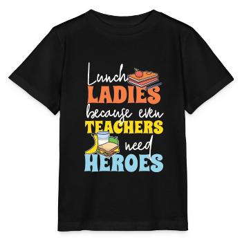 Cafeteria Canteen Lunch Lady Gift - Stanley/Stella MINI CREATOR Kids’ T-Shirt - black - Front - Mikhail (115cm)