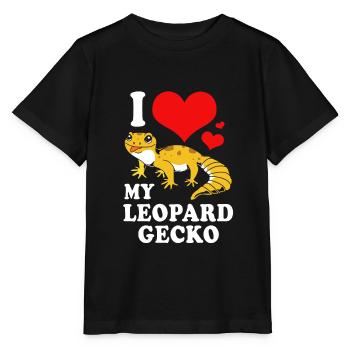 Gecko Lizard Geckos Reptile Reptiles - Stanley/Stella MINI CREATOR Kids’ T-Shirt - black - Front - Mikhail (115cm)