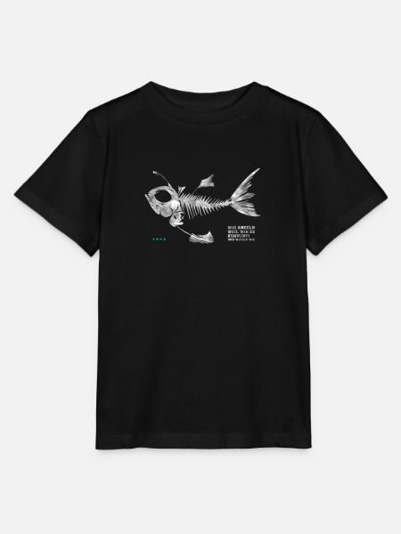Fischgräte Fischkopf Bester Angler - Stanley/Stella Kinder T-Shirt MINI CREATOR - Schwarz