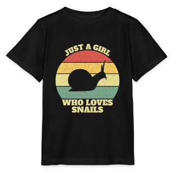 Just A Girl Who Loves Snails Snail Girls - Stanley/Stella Kinder T-Shirt MINI CREATOR  - Schwarz - Vorne - Mikhail (115cm)