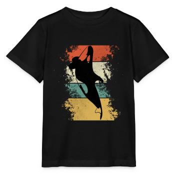 Vintage Retro Killer Whale Art 80s Orca Whale Old - Stanley/Stella MINI CREATOR Kids’ T-Shirt - black - Front - Mikhail (115cm)
