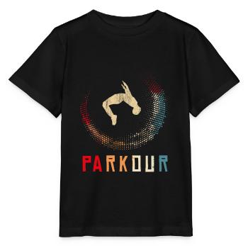 Parkour Freerunning Ninja Sport Retro Design - Stanley/Stella Kinder T-Shirt MINI CREATOR  - Schwarz - Vorne - Mikhail (115cm)