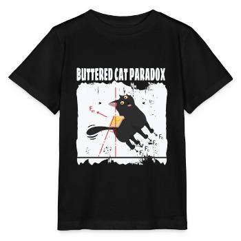 Buttered Cat Paradox Mathe Physik Katze - Stanley/Stella Kinder T-Shirt MINI CREATOR  - Schwarz - Vorne - Mikhail (115cm)