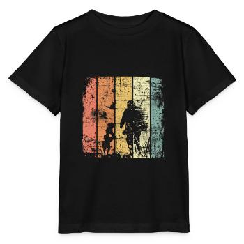Chasseur avec chien de chasse chasse vintage - T-shirt bio MINI CREATOR Stanley/Stella Enfant - noir - Devant - Mikhail (115cm)