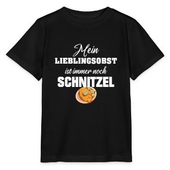 Schnitzel mein Lieblingsobst ist Schnitzel - Stanley/Stella Kinder T-Shirt MINI CREATOR  - Schwarz - Vorne - Mikhail (115cm)