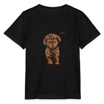 Wuff Welpe - Stanley/Stella Kinder T-Shirt MINI CREATOR  - Schwarz - Vorne - Mikhail (115cm)
