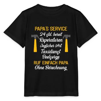 Papas Service Vatertag - Stanley/Stella Kinder T-Shirt MINI CREATOR  - Schwarz - Vorne - Mikhail (115cm)