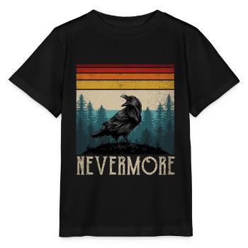 Nevermore Edgar Allan Poe Nimmermehr Rabe Geschenk - Stanley/Stella Kinder T-Shirt MINI CREATOR  - Schwarz - Vorne - Mikhail (115cm)