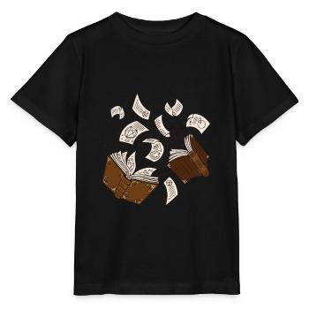 Livres de sorcières sort des pages volantes - T-shirt bio MINI CREATOR Stanley/Stella Enfant - noir - Devant - Mikhail (115cm)