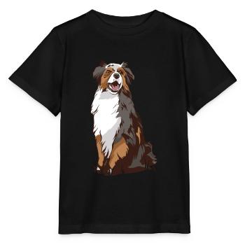 Australian Shepherd Aussie - T-shirt bio MINI CREATOR Stanley/Stella Enfant - noir - Devant - Mikhail (115cm)