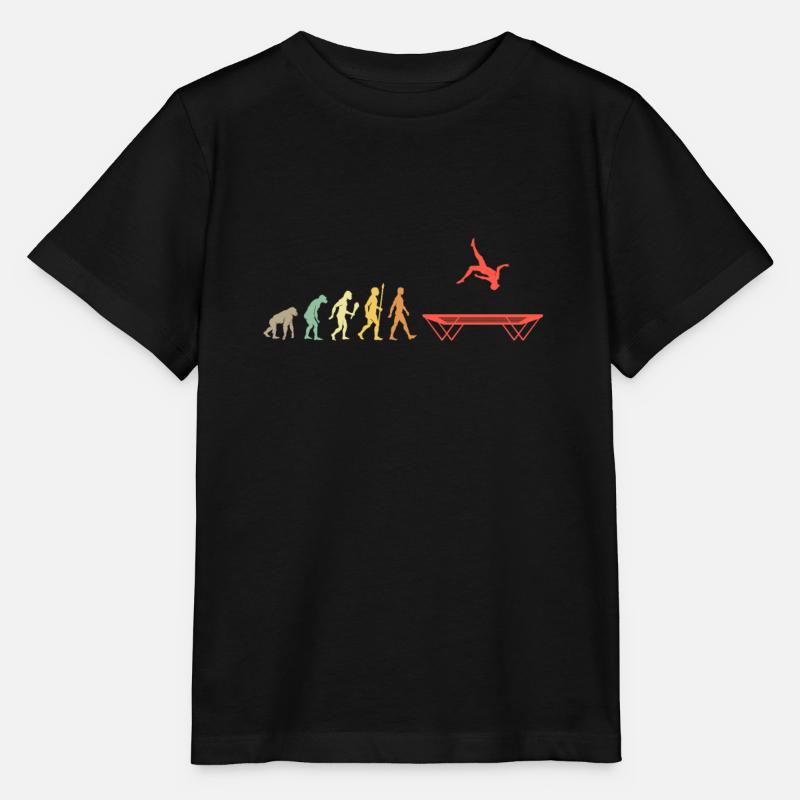 Vintage Trampolin Springen Evolution Springen - Stanley/Stella Kinder T-Shirt MINI CREATOR - Schwarz