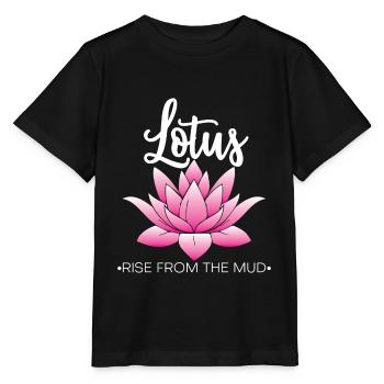 Lotus Blossom Flower Namaste - Stanley/Stella MINI CREATOR Kids’ T-Shirt - black - Front - Mikhail (115cm)