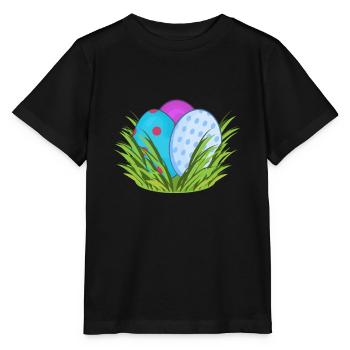 Easter Easter eggs Easter nest - Stanley/Stella MINI CREATOR Kids’ T-Shirt - black - Front - Mikhail (115cm)