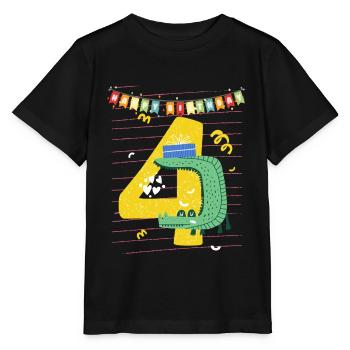 Kindergeburtstag Geburtstag 4 Jahre vier Birthday - Stanley/Stella Kinder T-Shirt MINI CREATOR  - Schwarz - Vorne - Mikhail (115cm)