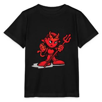 Le petit diable rouge - T-shirt bio MINI CREATOR Stanley/Stella Enfant - noir - Devant - Mikhail (115cm)